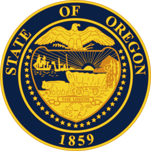 The seal of the State of Oregon.