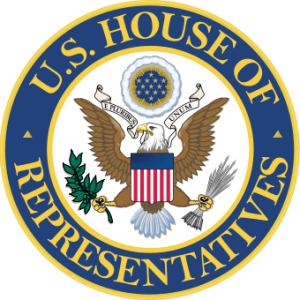 The seal of the US House of Representatives.